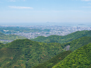 Fototapeta na wymiar View of local city - Kitakyushu - from mountain , JAPAN.