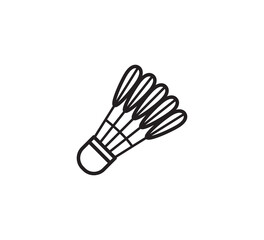 Shuttlecock icon flat style illustration