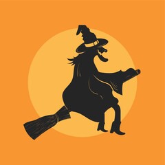 witch flying on a broomstick