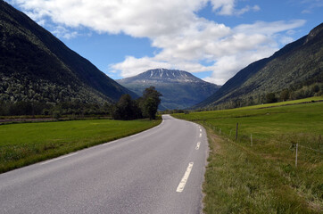 Fototapeta na wymiar Road 37 near Rjukan,Norway summer landscape.