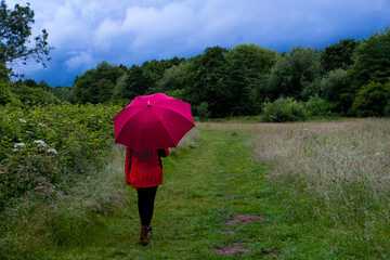 young woman with umbrella