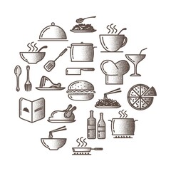 collection of restaurant icons