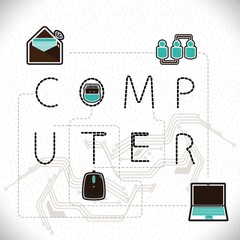 word computer with technology icons