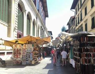 street in the city, Florence, Italy, marketplace 