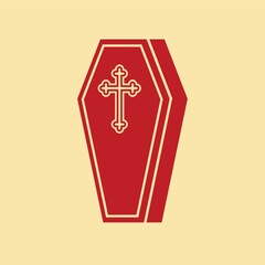 coffin with cross