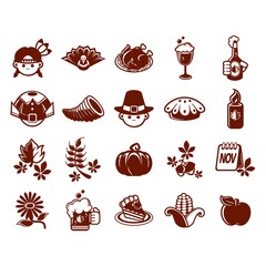 collection of thanksgiving icons