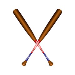 crossed baseball bats