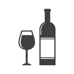 wine bottle and glass