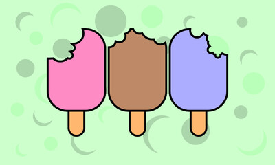 vector illustration of ice cream, set of flat design ice cream, ice cream flat design for design