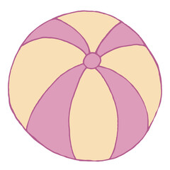 cute inflatable pink ball for girl, vector element, children drawing of toys, decorative element
