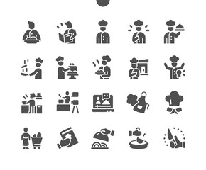 Chef (chief - cooker) Well-crafted Pixel Perfect Vector Solid Icons 30 2x Grid for Web Graphics and Apps. Simple Minimal Pictogram