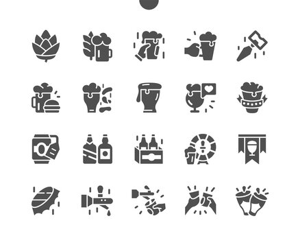 Beer Well-crafted Pixel Perfect Vector Solid Icons 30 2x Grid for Web Graphics and Apps. Simple Minimal Pictogram