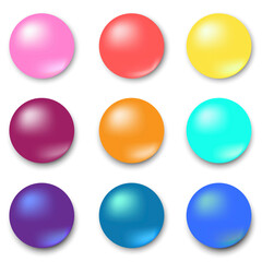 Vector image of 3d balls. Spherical colored balls. Stock photo.