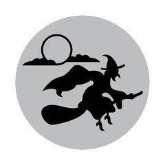 witch flying on a broomstick