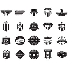 set of american emblems