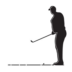 silhouette of man playing golf