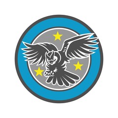 owl logo emblem. force logo. combat logo. vector illustration