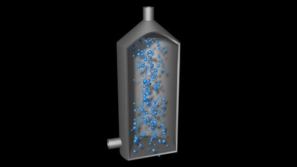 Industrial Steel tank gas scrubber for pollution filtering or fermentation atomization processes.
3d rendering illustration 