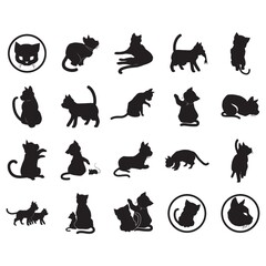 collection of cat silhouettes
