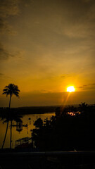 sunset over the lake