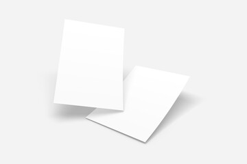 blank note paper with shadow mock up