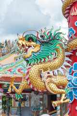 Fototapeta na wymiar China dragon, Chinese temple in thailand.