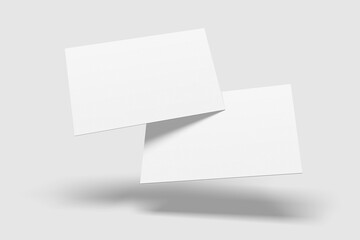 Blank floated business card mockup