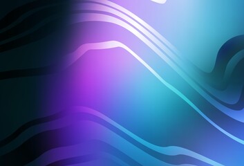 Dark Pink, Blue vector background with curved lines.
