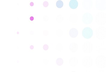 Light Pink, Blue vector pattern with spheres.