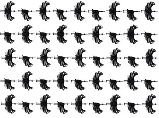 set of bird silhouettes vector, raven, crow, black bird pattern, print, illustration