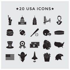Obraz premium usa icons set