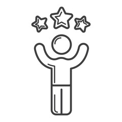 man with raised hands