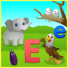 letter e for kids learning