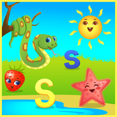 Obraz premium letter s for kids learning