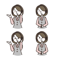 案内係の女性　イラストセット