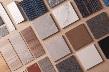 Home renovate and interior design. Sample materials design for Interior.