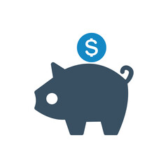 Piggy bank savings icon