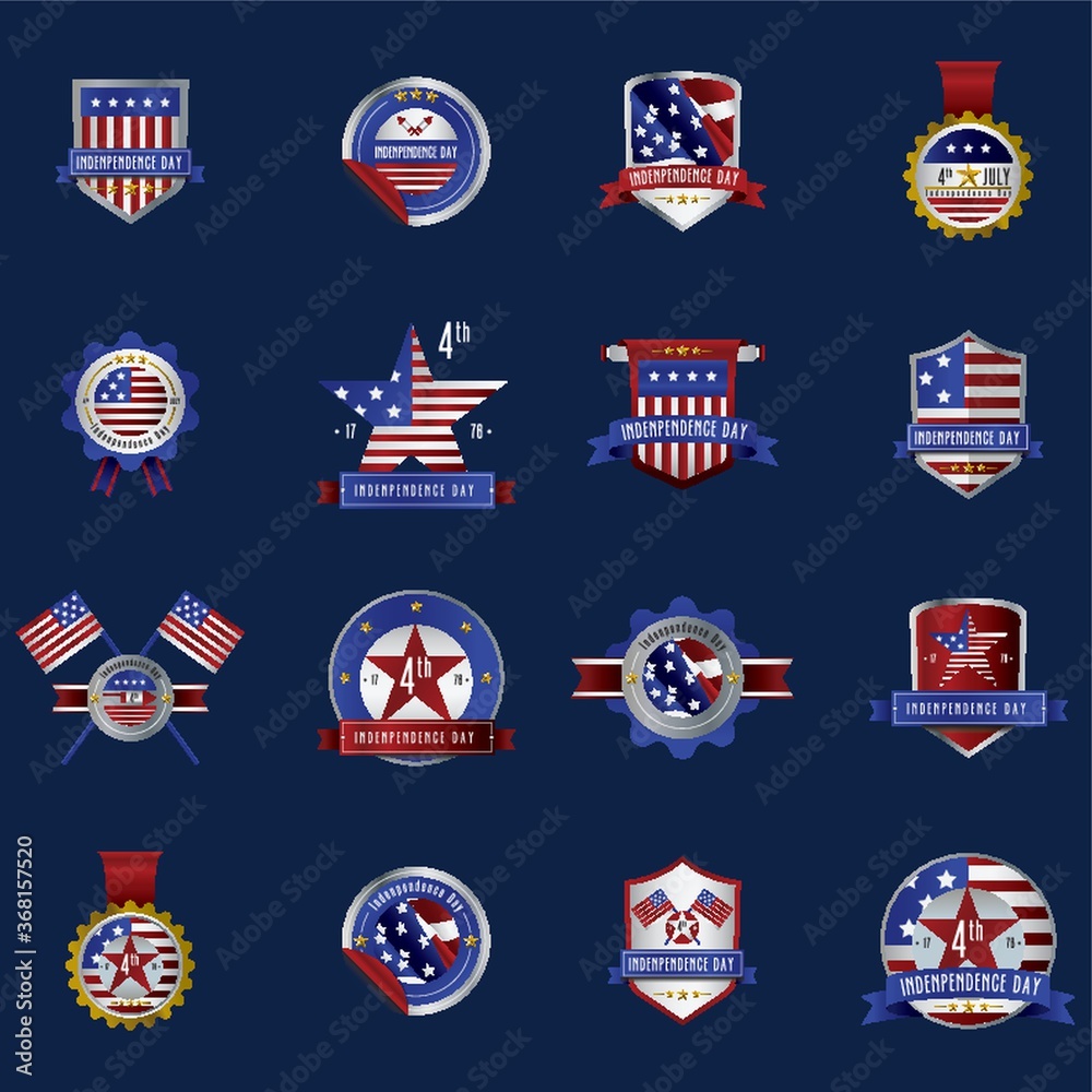 Sticker usa independence day labels