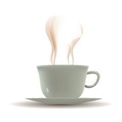 hot coffee cup with saucer