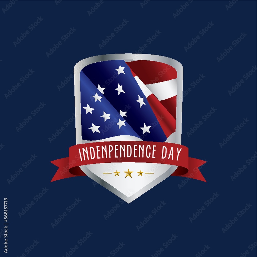 Canvas Prints usa independence day label