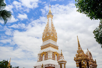 Fototapeta na wymiar Wat Phra That Phanom, most sacred temple of Nakhon Phanom - Thailand
