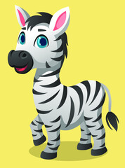 Obraz na płótnie Canvas cute vector zebra cartoon