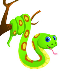 Fototapeta premium cartoon snake with a smile