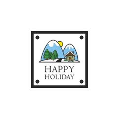 happy holiday label