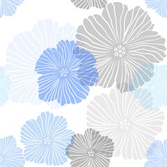 Light Pink, Blue vector seamless abstract design with flowers. Creative illustration in blurred style with flowers. Design for textile, fabric, wallpapers.