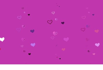 Light Purple, Pink vector texture with lovely hearts.