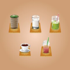 collection of beverages