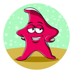 Funny star with background illustration vector