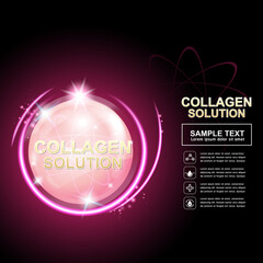 Collagen Serum and Vitamin Background Concept Skin Care Cosmetic.