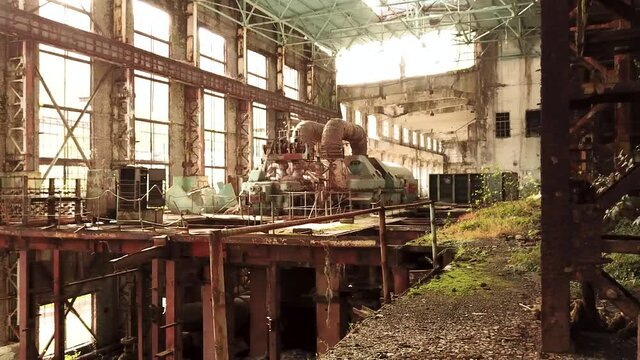 Derelict and abandoned powerstation in Ochamchire. The De facto region of Abkhazia (Georgia), former USSR.
